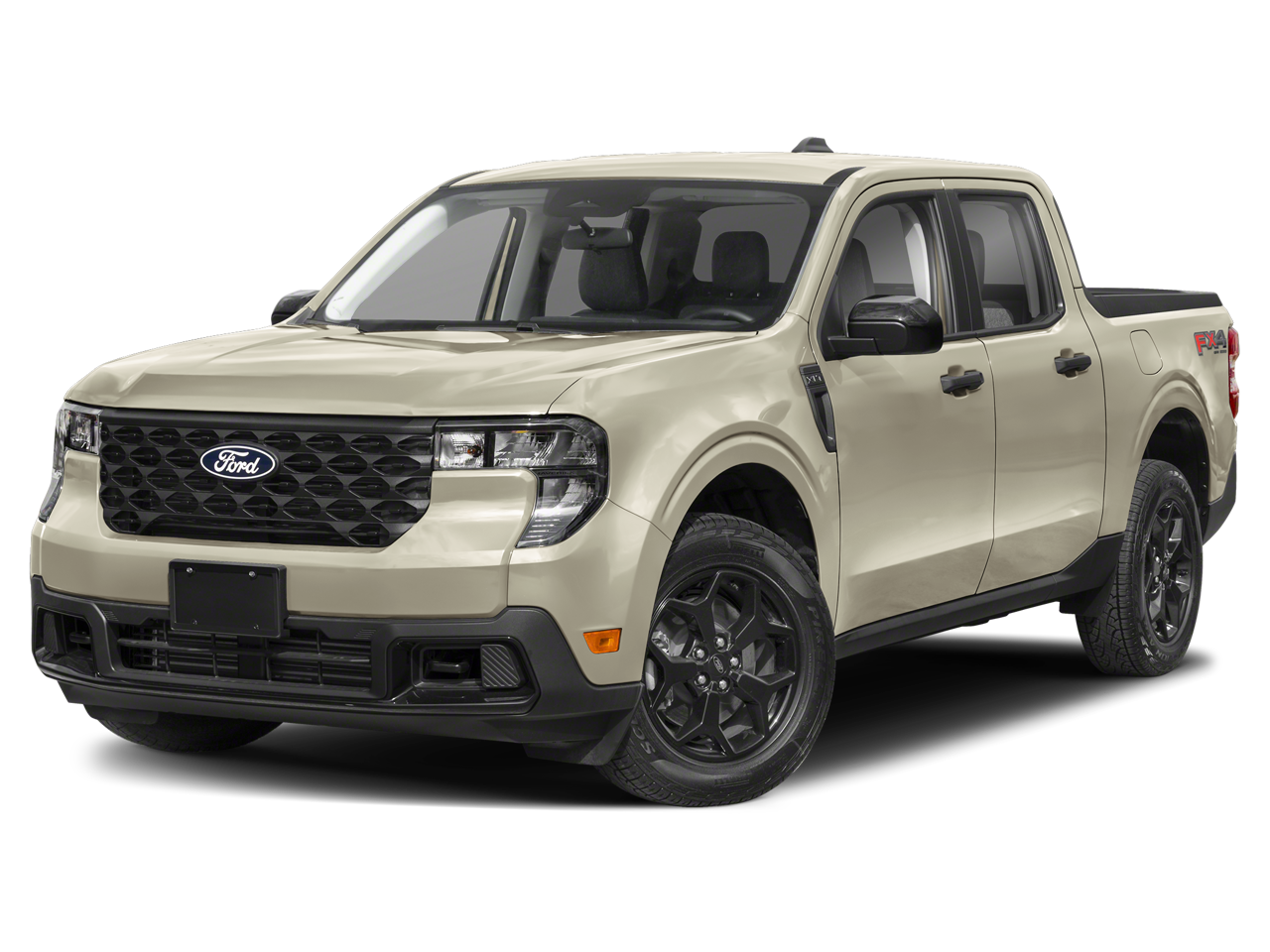 2025 Ford Maverick XLT in Desert Sand — front three-quarter view