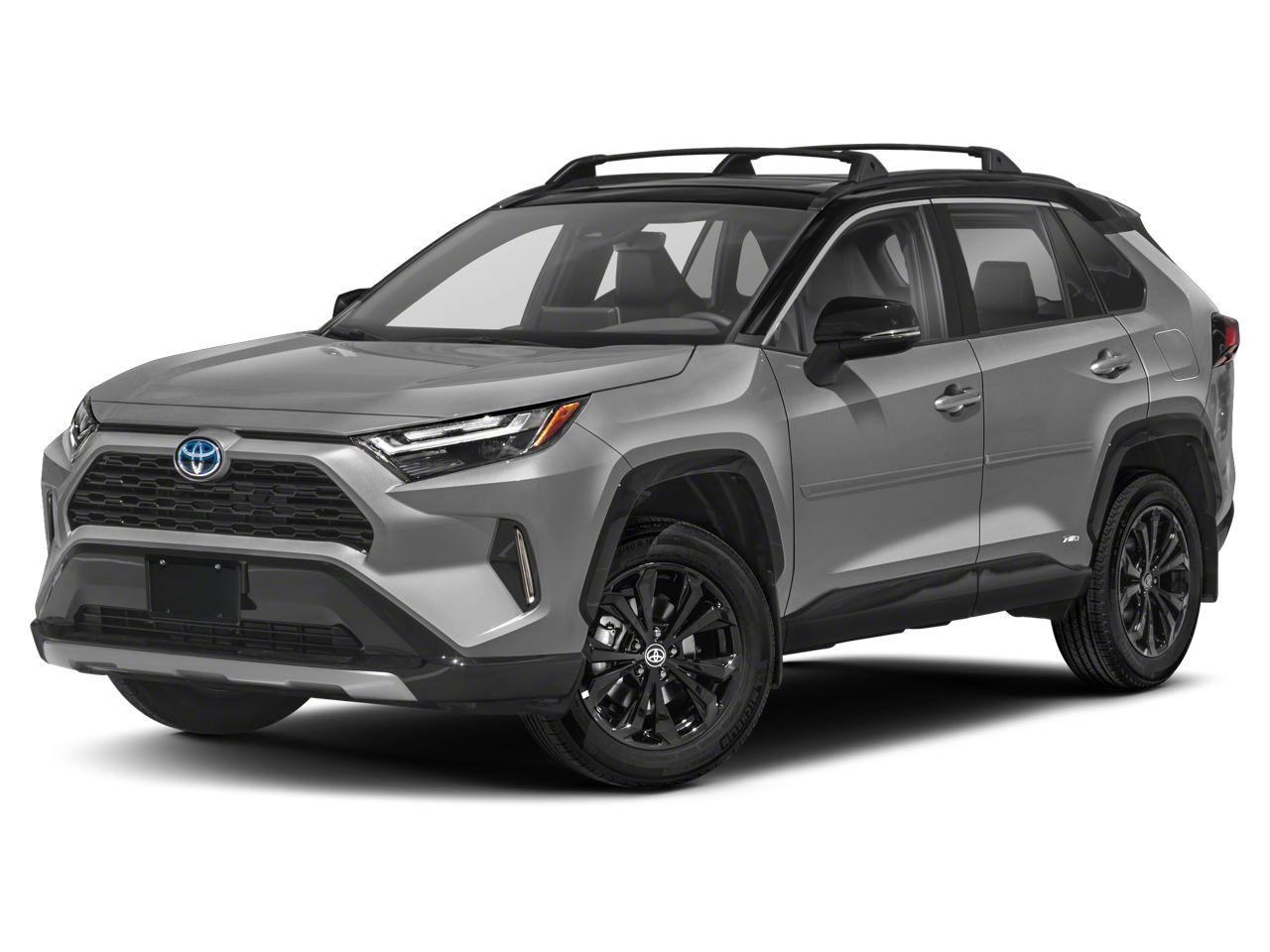 2022 Toyota RAV4 Hybrid XSE in Midnight Black Metallic — front three-quarter view