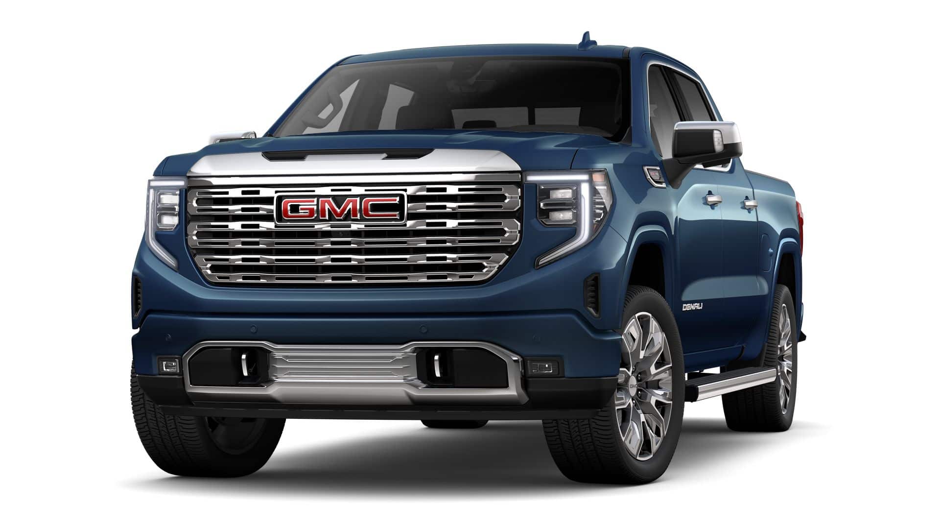 2026 GMC Sierra 1500 Denali in Downpour Metallic — front three-quarter view