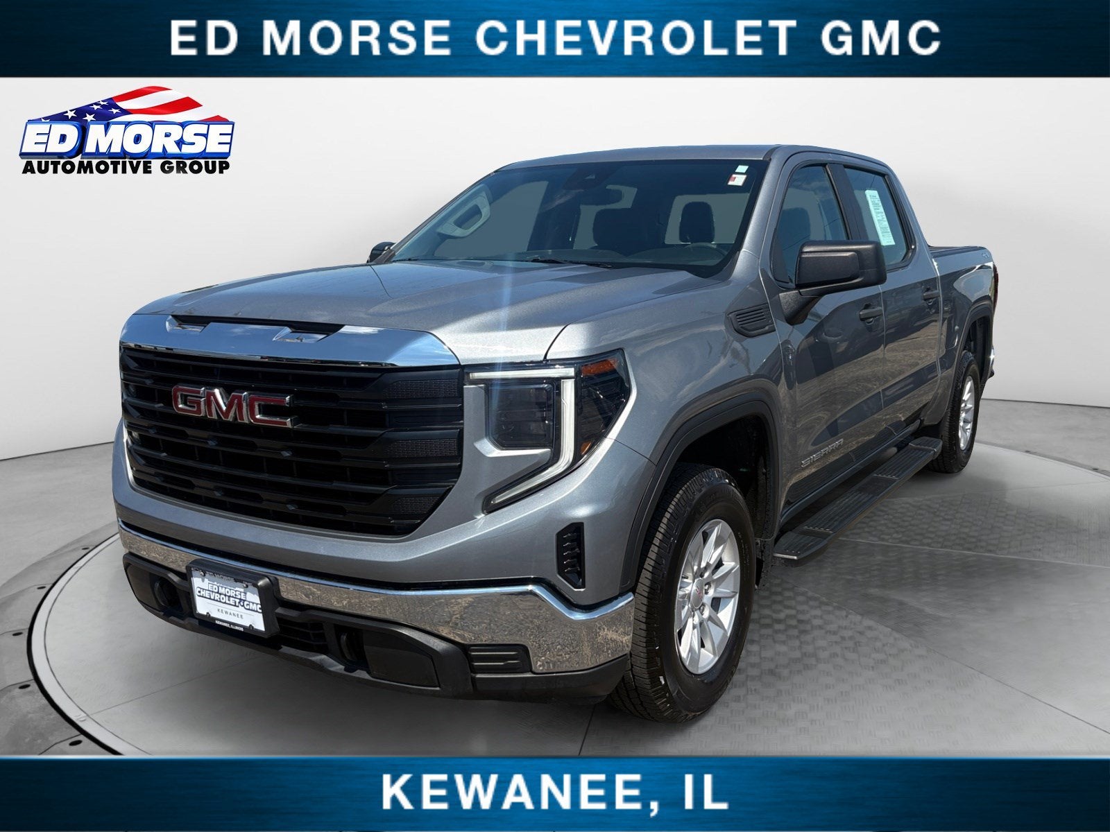 2023 GMC Sierra 1500 Pro in Sterling Metallic — front three-quarter view