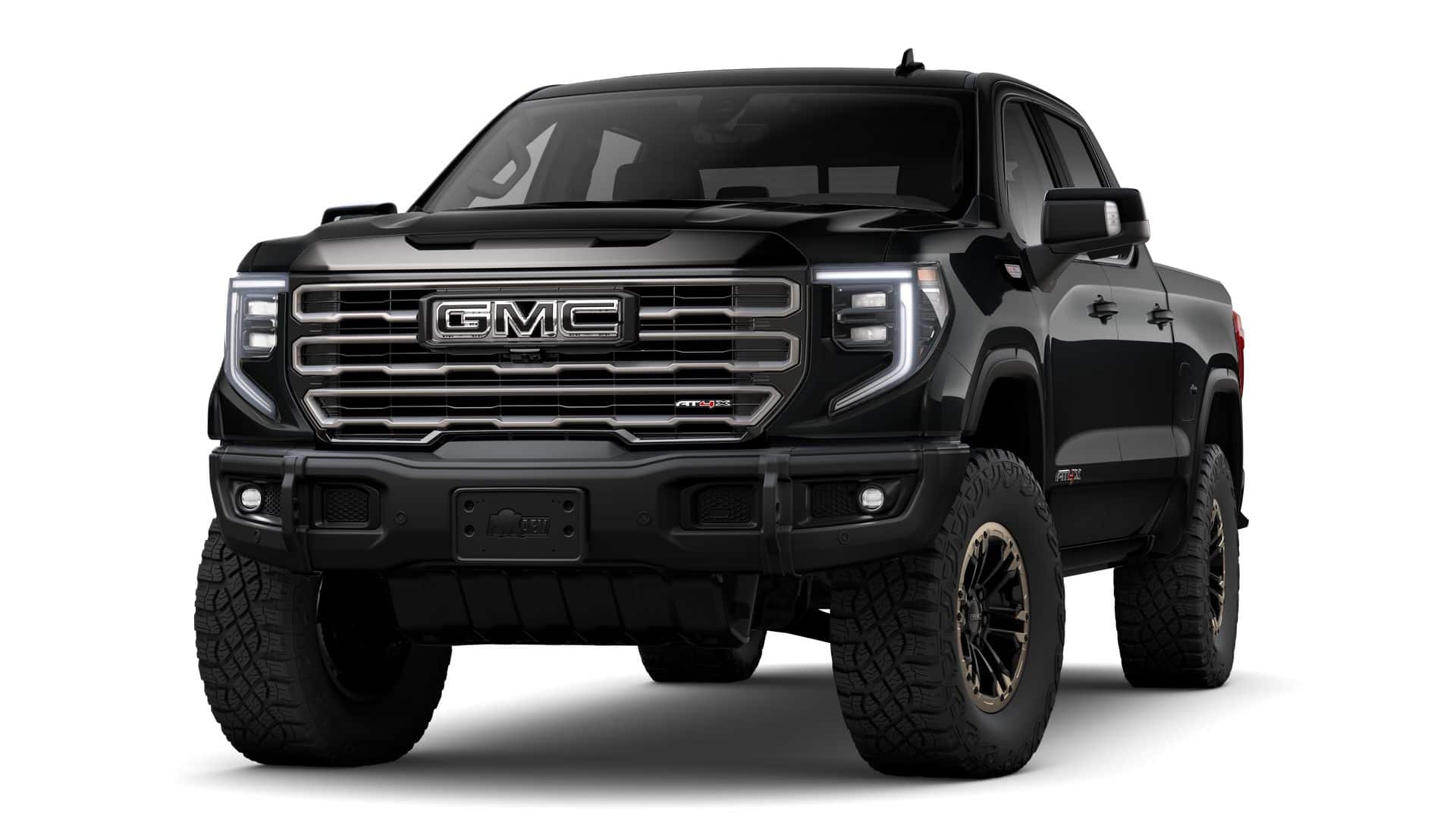 2026 GMC Sierra 1500 AT4X in Onyx Black — front three-quarter view